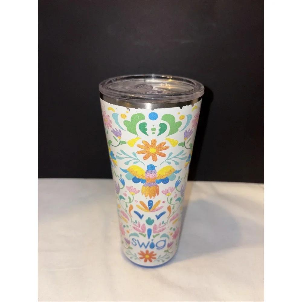Swig Life Viva, Fiesta Tumbler 22 Ounce With Lid Stainless Steel